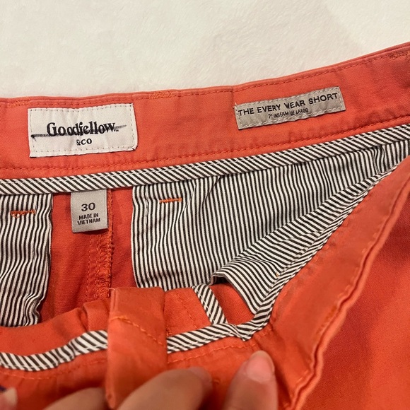 Goodfellow & Co Men’s 30 Every Wear Cotton Shorts - 7" Inseam - Orange - Picture 4 of 8